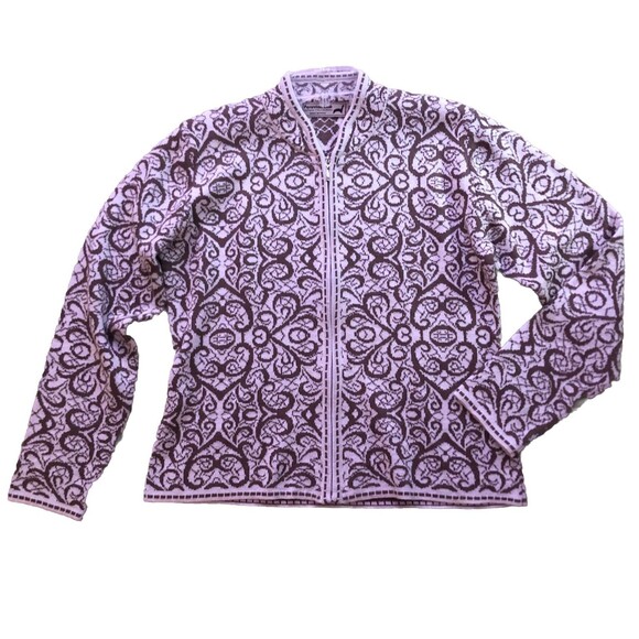 Peruvian Link Alpaca Collection Cardigan Womens Sz M Cocoa Cream Eclectic Jauja - Picture 11 of 16